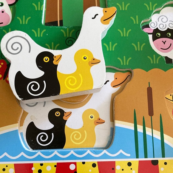 Melissa & Doug FARM ANIMALS CHUNKY INSET PUZZLE - Picture 6 of 15